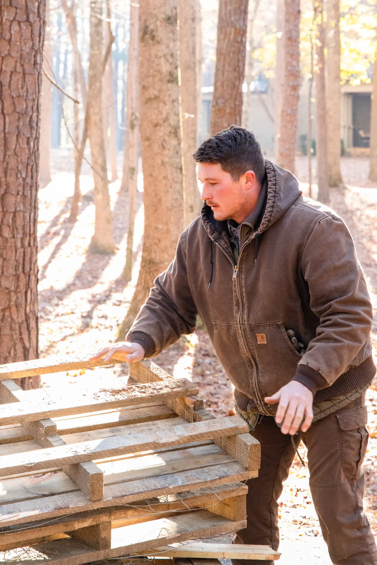 Jay Wilkinson, owner of GreenTree Landscapes, on a job site